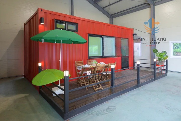 Container  nhà ở 20feet  mini màu đỏ